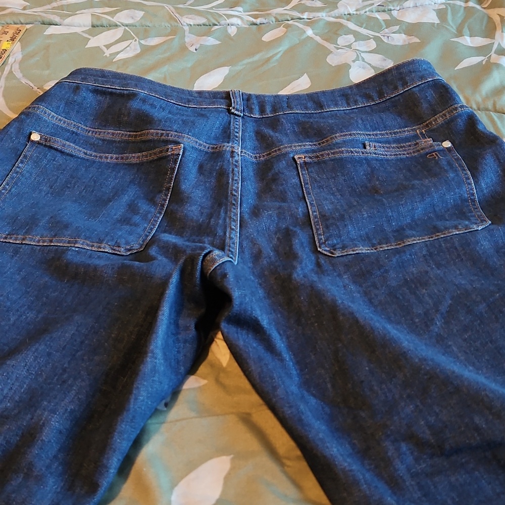 Dark Blue Denim Jeans with Front Patch Pockets - Picture 8 of 12